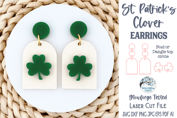 SVG, DXF, PDF, PNG, and EPS St Patrick's Day Earring Bundle 2