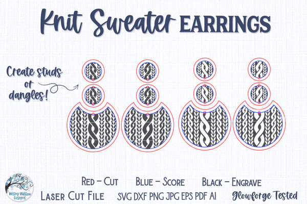 Knit Sweater Earring File for Glowforge or Laser – Wispy Willow