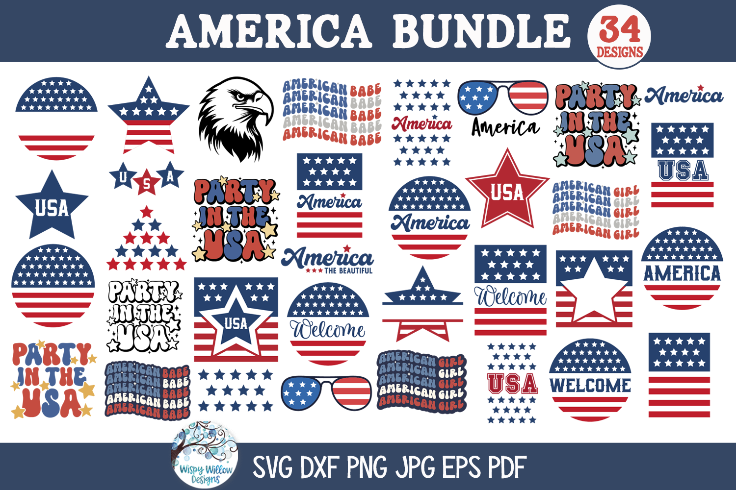 America SVG Bundle | USA Independence Day Celebration Design