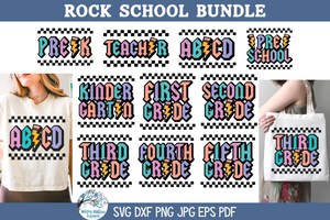 Rock School SVG Bundle | Colorful Retro Classroom Design