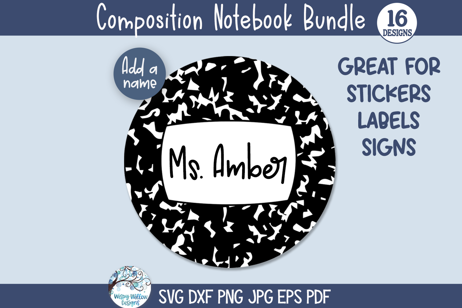 Composition Book SVG Bundle | Custom Classroom Art