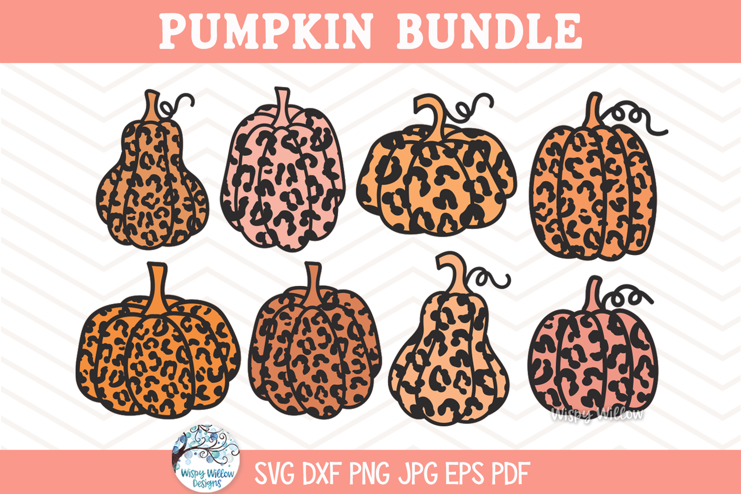 Pumpkin with Leopard Print SVG | Fall Decor Art