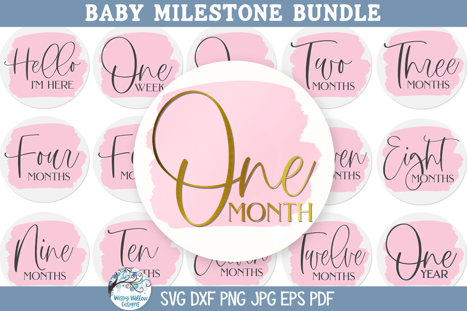 Milestone SVG Bundle | Baby Milestones Design