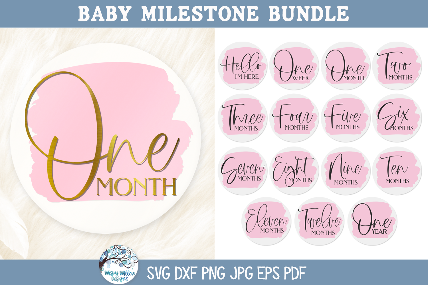 Milestone SVG Bundle | Baby Milestones Design