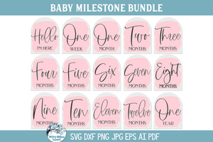 Baby Milestone SVG Bundle | Growth Tracker Designs