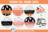 Huge Fall Round Sign SVG Bundle| Halloween Season Collection