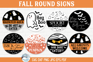 Huge Fall Round Sign SVG Bundle| Halloween Season Collection