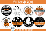 Huge Fall Round Sign SVG Bundle| Halloween Season Collection