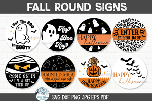 Huge Fall Round Sign SVG Bundle| Halloween Season Collection