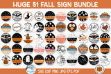 Huge Fall Round Sign SVG Bundle| Halloween Season Collection