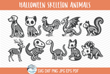 Halloween Skeleton Animal SVG Bundle | Halloween Animal Art