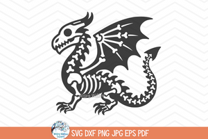 Dragon Skeleton SVG | Mythical Skeleton Art for Halloween