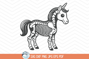 Unicorn Skeleton SVG | Magical Halloween Skeleton Design