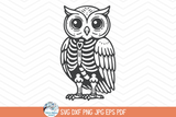 Owl Skeleton SVG | Spooky Halloween Owl Design