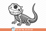 Bearded Dragon Skeleton SVG | Halloween Reptile Design