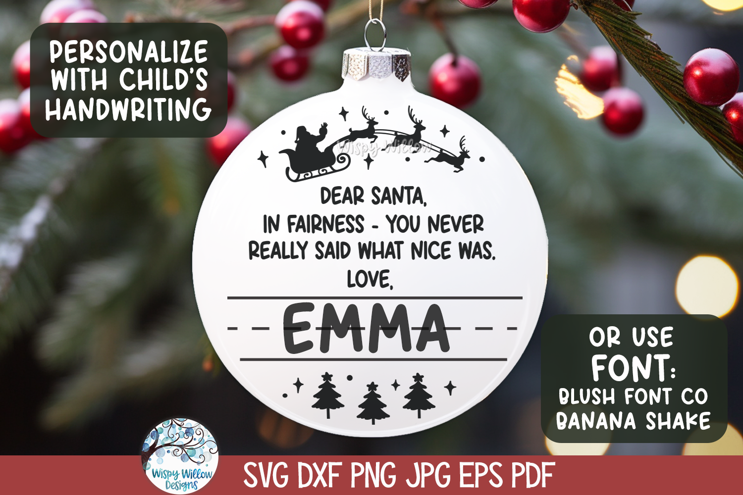 Dear Santa Ornament SVG Bundle | Custom Holiday Keepsakes