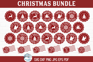 Santa Mail Labels SVG Bundle | Christmas Label Files Design