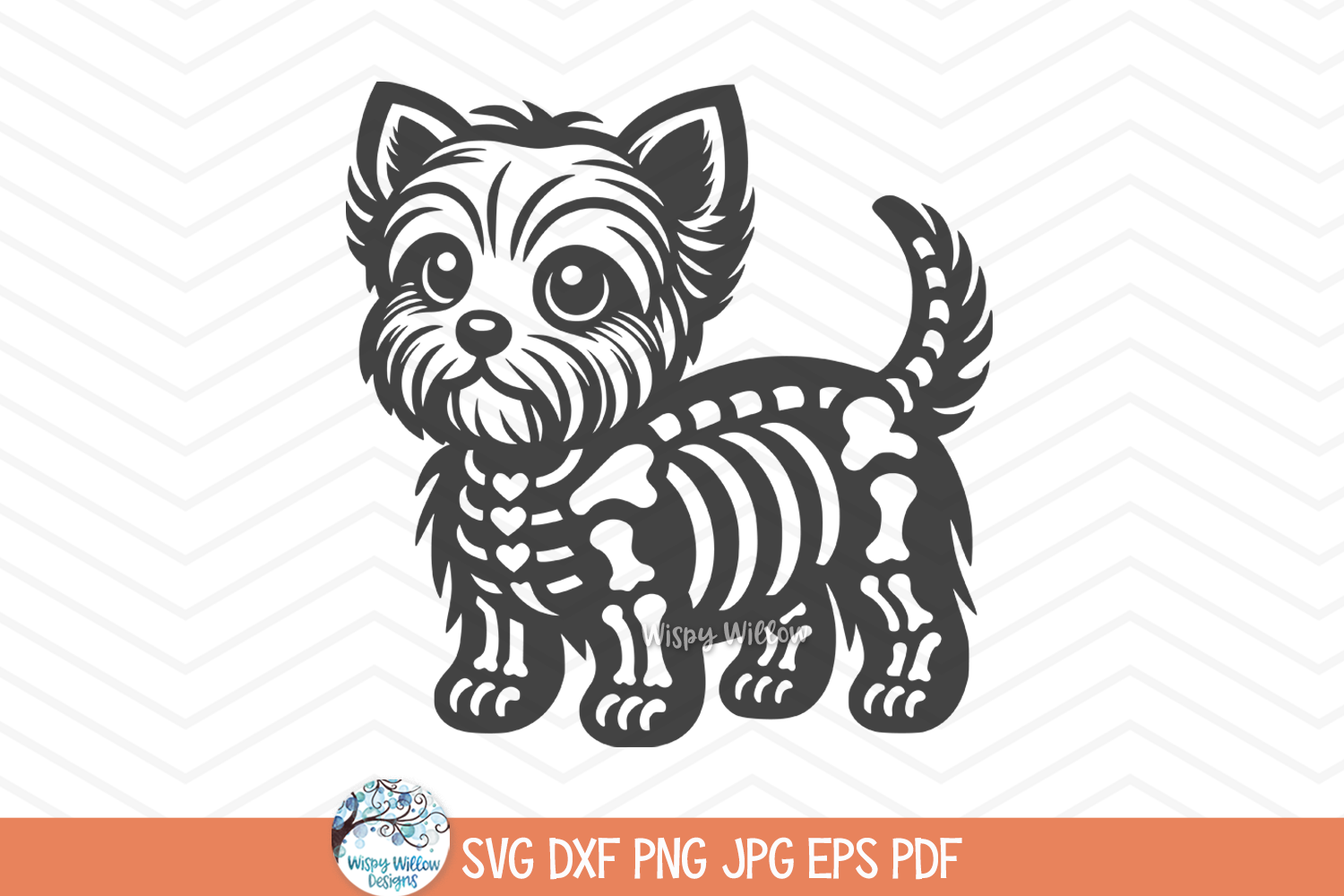 Yorkie Skeleton SVG | Cute Dog Skeleton Design