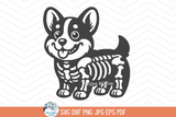 Corgi Skeleton SVG | Cute Halloween Dog Skeleton Art