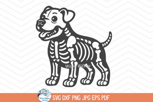 Pitbull Skeleton SVG | Halloween Dog Design