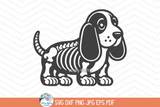 Basset Hound Dog Skeleton SVG | Halloween Animal PNG