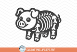 Pig Skeleton SVG | Halloween Farm Animal PNG