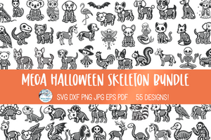 Mega Halloween Skeleton SVG Bundle | Spooky Animal Skeletons