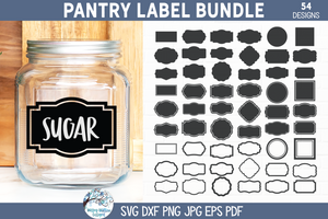 Kitchen Pantry Blank Label Shape SVG Bundle