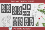 Christmas Santa Boot Print Stencil SVG Bundle