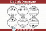 Zip Code No Place Like Home Christmas Ornament SVG Bundle