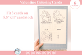 Valentine Coloring Crayon Holder Cards for Kids SVG File for Cricut