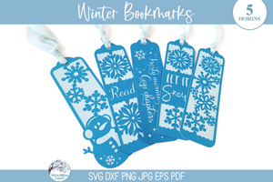 Winter Snowflake Bookmark SVG Bundle for Cricut