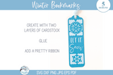 Winter Snowflake Bookmark SVG Bundle for Cricut