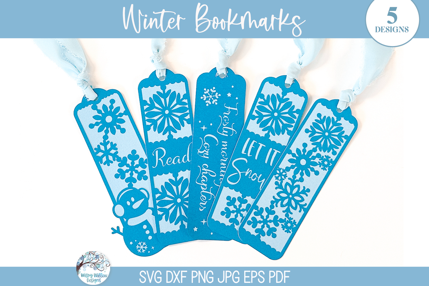 Winter Snowflake Bookmark SVG Bundle for Cricut