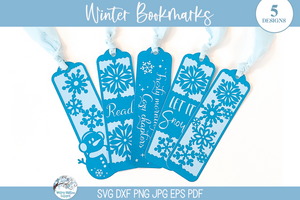 Winter Snowflake Bookmark SVG Bundle for Cricut