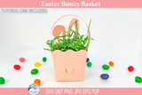 Easter Bunny Candy Basket SVG | 3D Cardstock Paper Template for Cricut