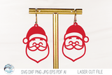 Santa Claus Christmas Earrings SVG File for Laser