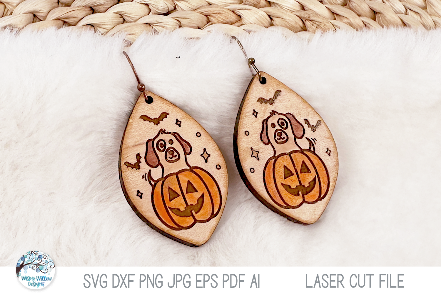 Halloween Dog Earring SVG File and Laser Cutter