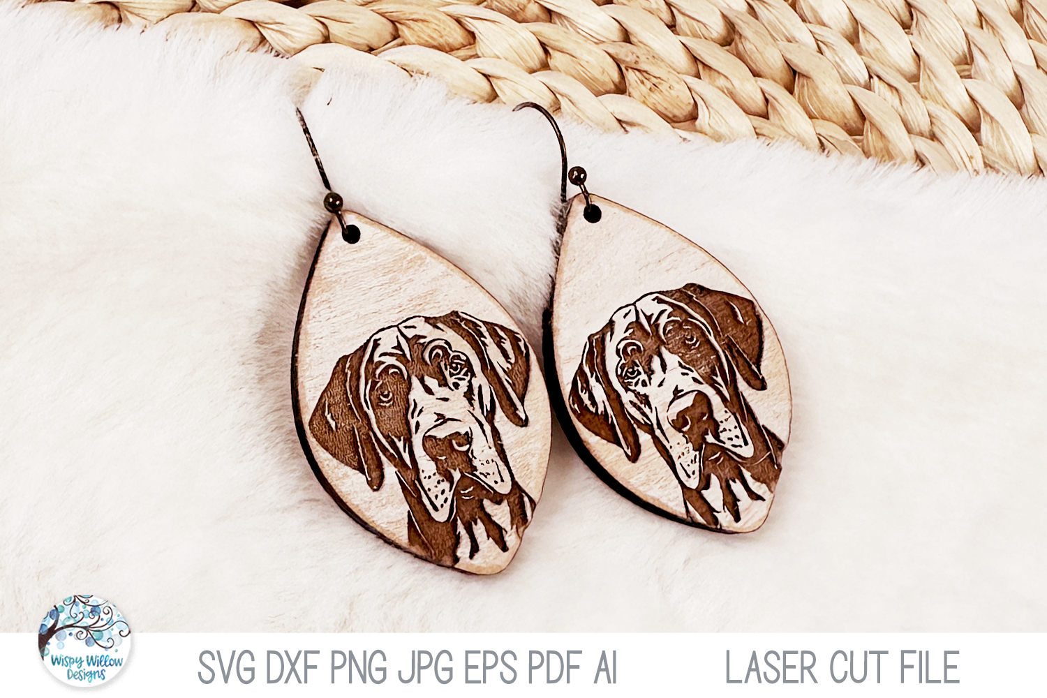 Great Dane Dog Earrings SVG File for Laser Cutter