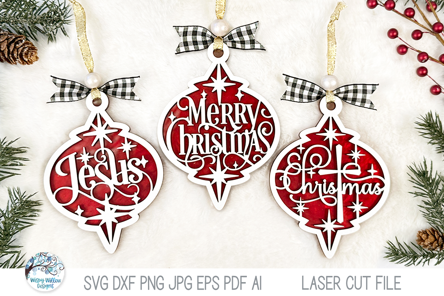 Arabesque Christmas Ornaments - Religious SVG File Bundle for Laser Cutter