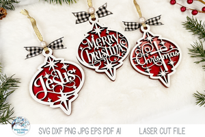 Arabesque Christmas Ornaments - Religious SVG File Bundle for Laser Cutter