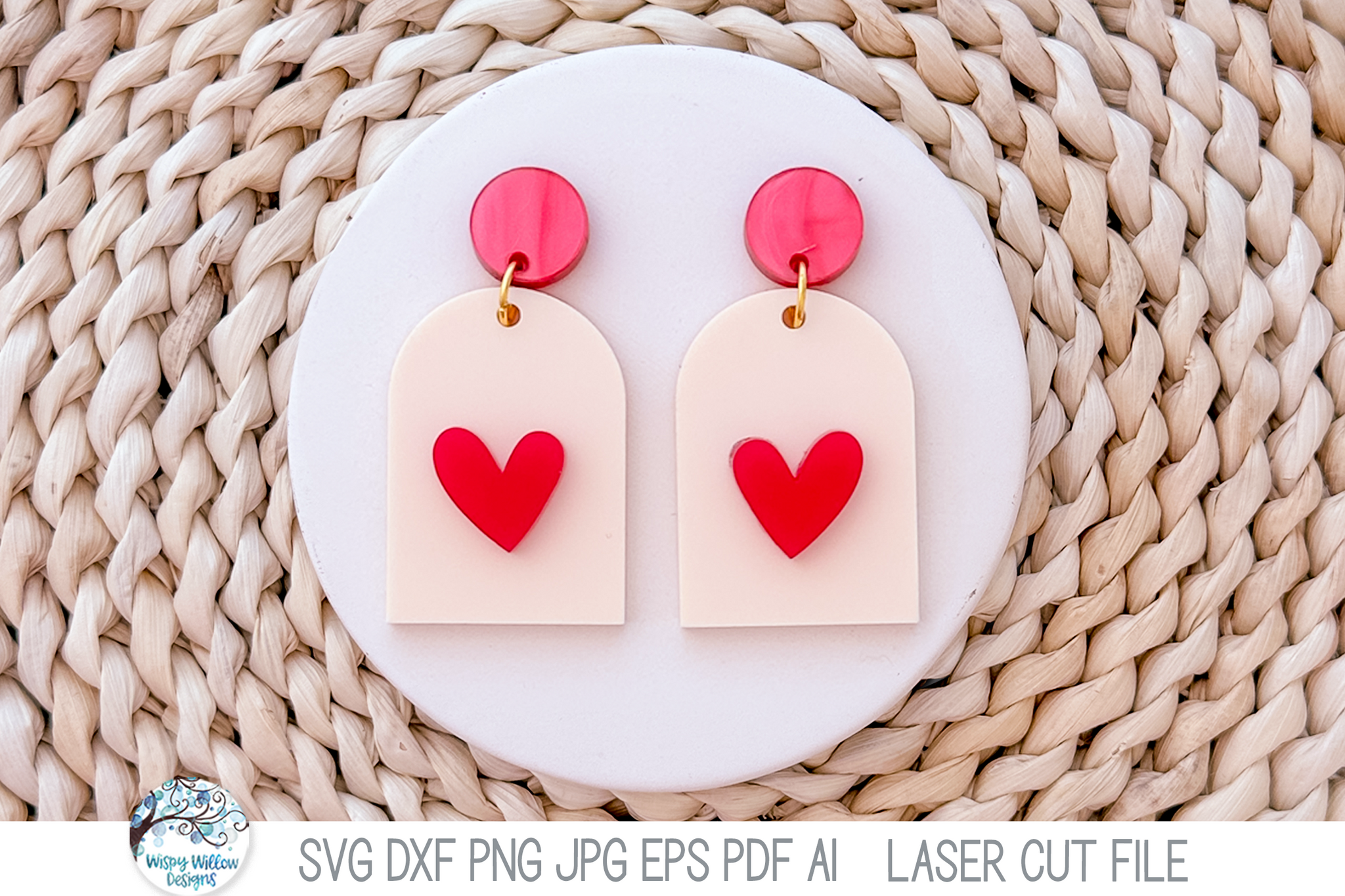 Valentine Heart Earring SVG for Glowforge Laser Cutter