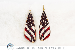 American Flag Earrings SVG for Glowforge Laser Cutter