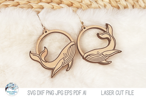 Whale Ocean Animal Earring SVG File for Laser