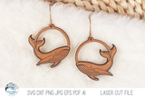 Whale Ocean Animal Earring SVG File for Laser