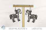 Horse Skeleton Halloween Earring SVG File for Laser