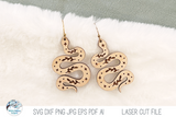 Boho Snake Earrings SVG | Magical Laser Cut Jewelry