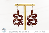 Boho Magical Snake Earrings SVG File for Laser Cutter