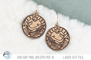 Whale Ocean Animal Earring SVG File for Laser