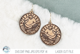 Whale Ocean Animal Earring SVG File for Laser